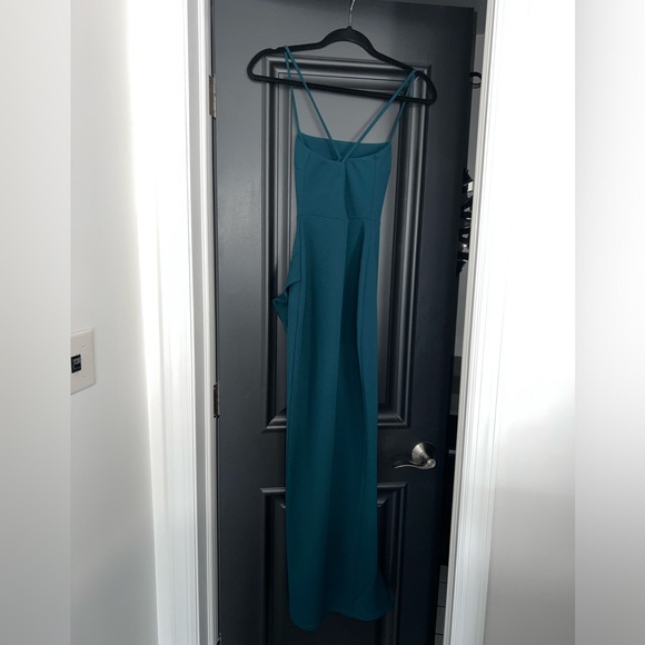 Windsor Teal Formal Gown with Slit - Picture 3 of 3